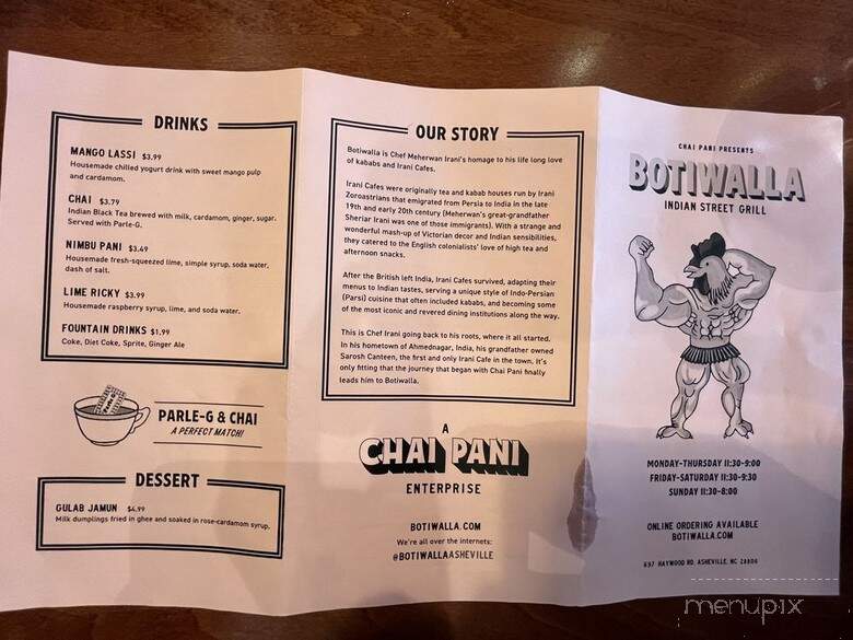 Botiwalla - Asheville, NC menu_pic