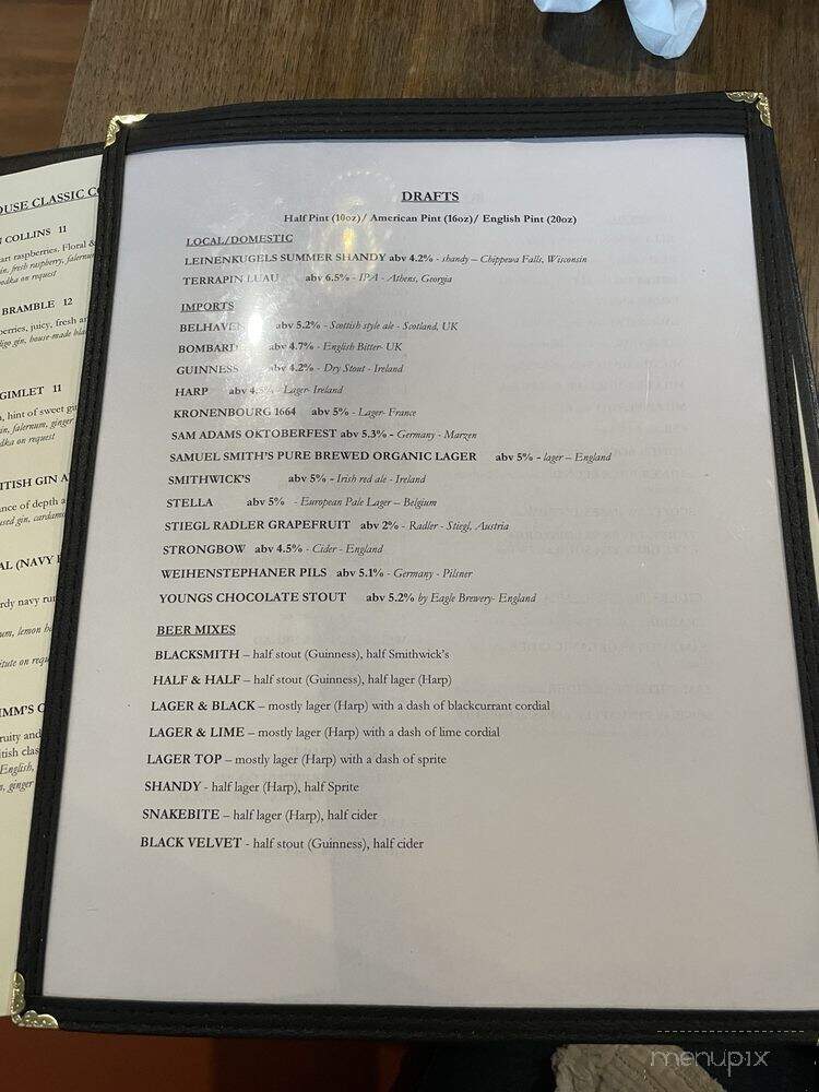 The Crown & Anchor Pub - Pooler, GA menu_pic