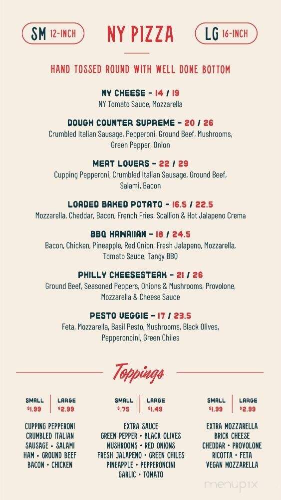 Dough Counter - Denver, CO menu_pic
