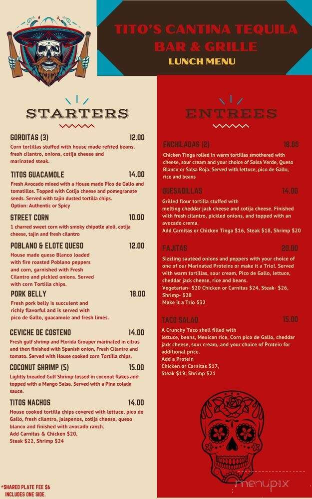Tito's CantinaTequilla Bar & Grille - Cape Coral, FL menu_pic