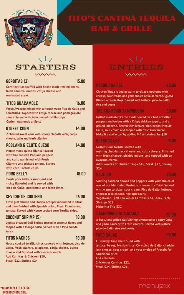 Tito's CantinaTequilla Bar & Grille - Cape Coral, FL menu_pic