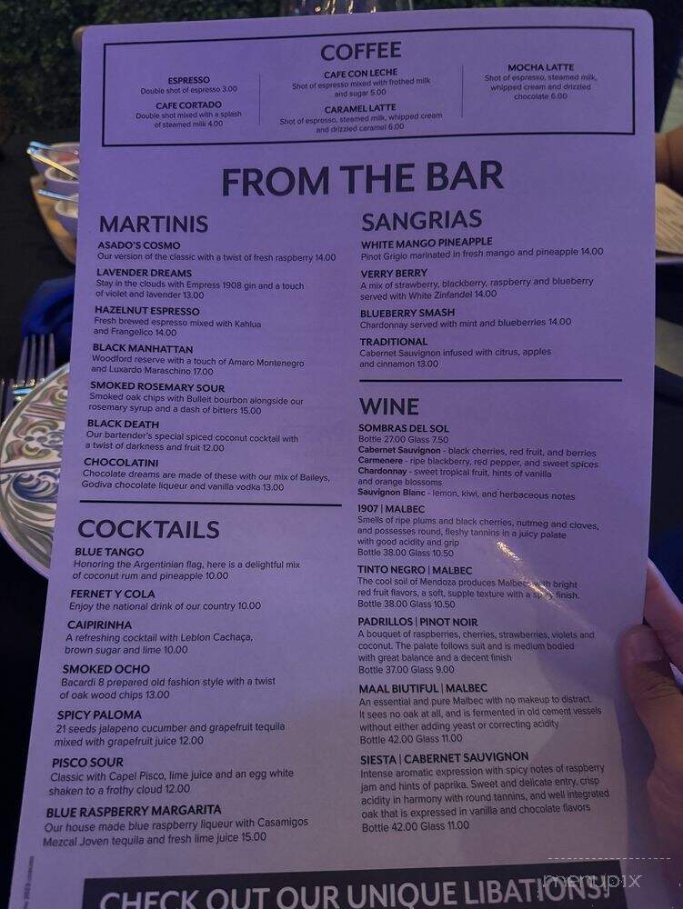 Asado At Grand Manor - Melbourne, FL menu_pic