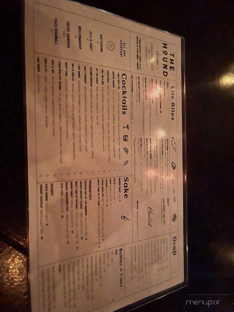 The Hound Lounge - Asheville, NC menu_pic