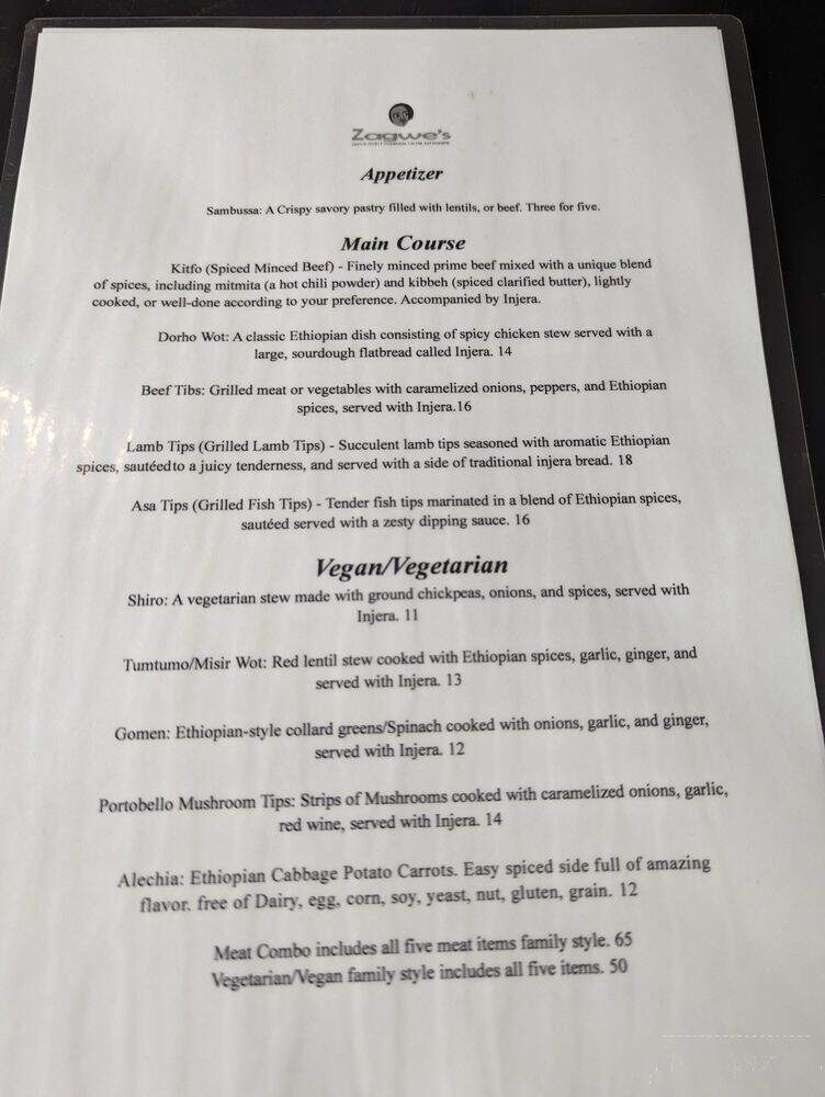 Zagwe's - Eugene, OR menu_pic