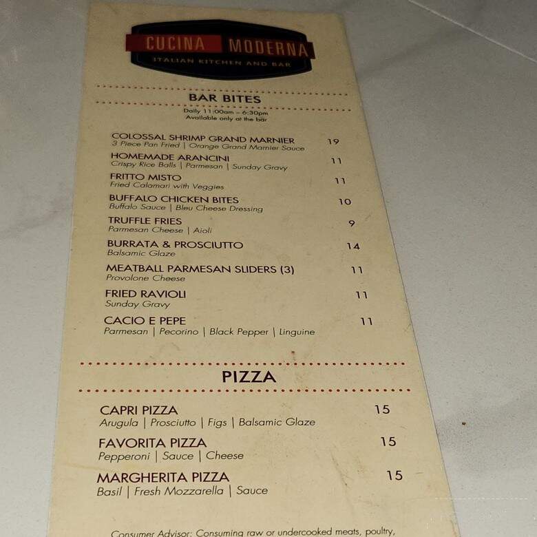 Cucina Moderna - Miramar, FL menu_pic