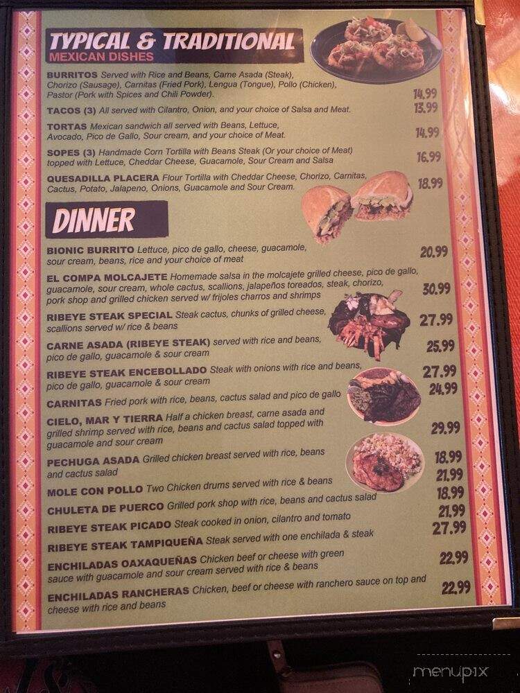 El Compa Authentic Mexican Restaurant & Cantina - Madison, CT menu_pic