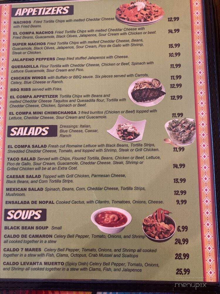 El Compa Authentic Mexican Restaurant & Cantina - Madison, CT menu_pic