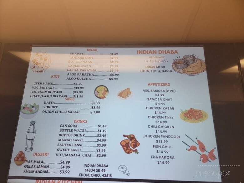 Indian Dhaba & Restaurant - Edon, OH menu_pic