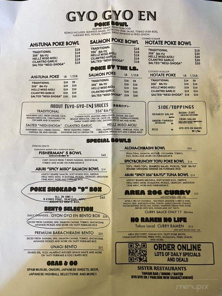 Gyo Gyo En - Seattle, WA menu_pic