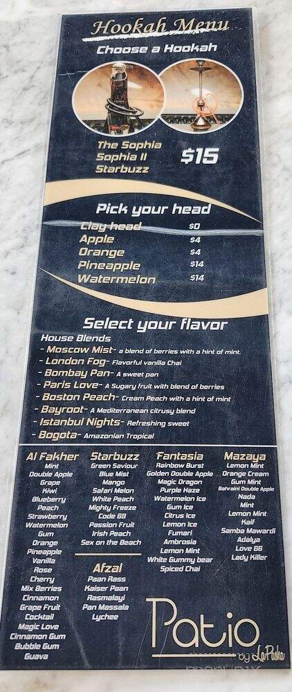 Patio By La Pasha - Houston, TX menu_pic