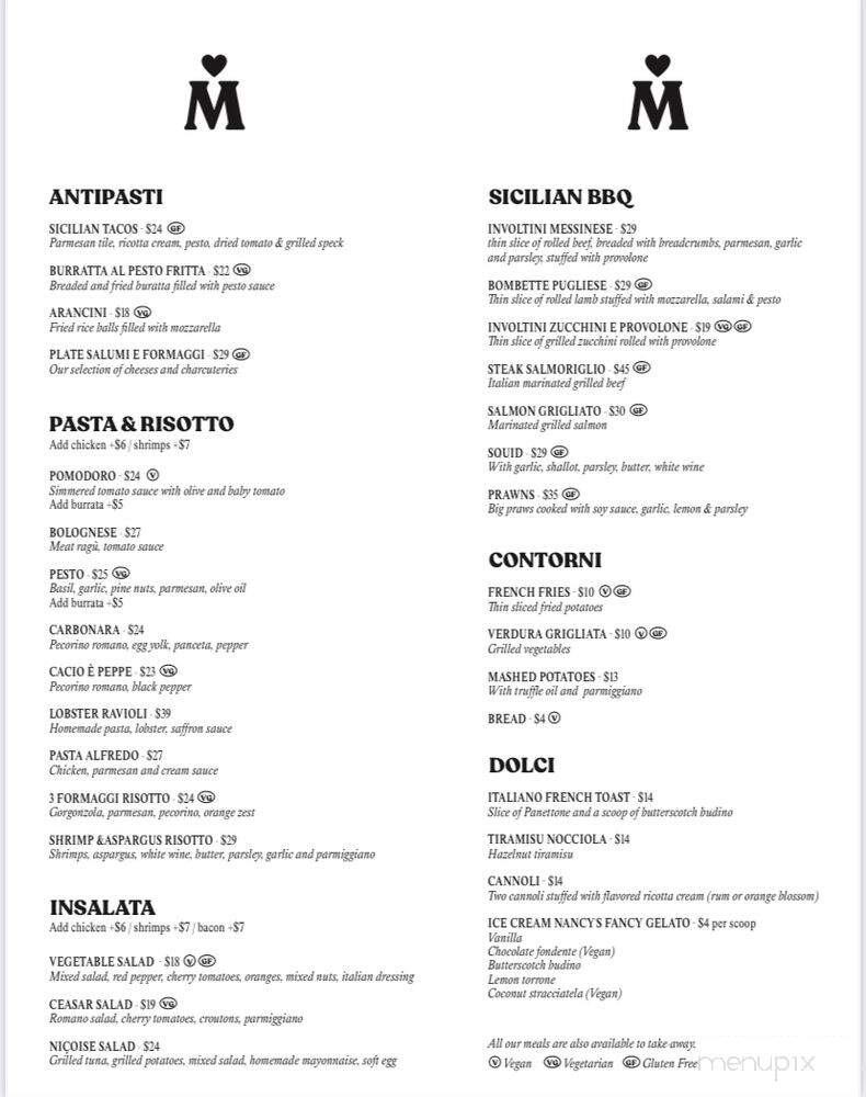 Mamma Gela - Los Angeles, CA menu_pic