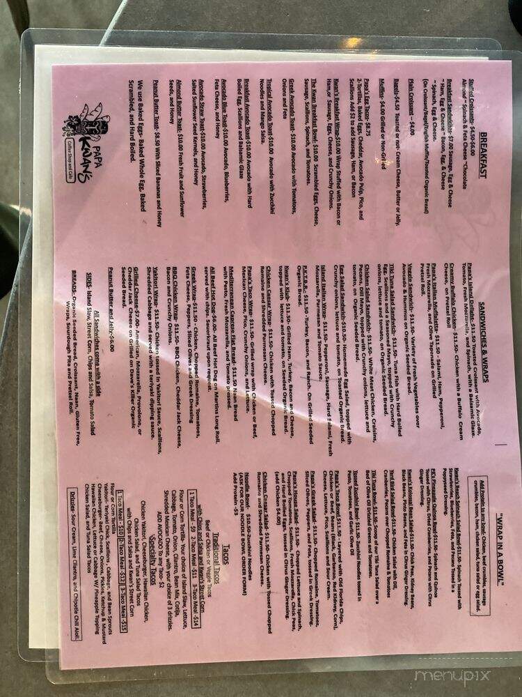 Papa Kwan's - North Palm Beach, FL menu_pic