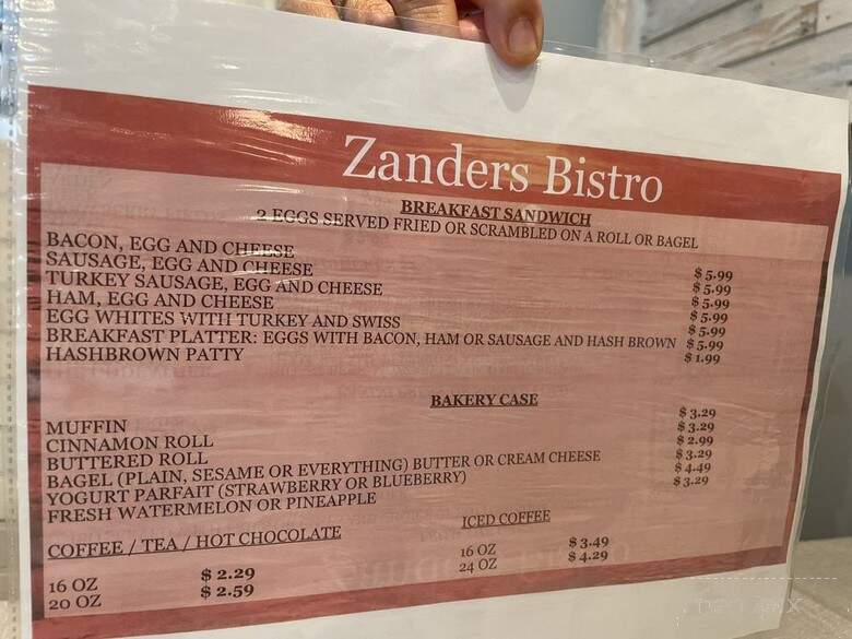 Zanders Bistro - Mooresville, NC menu_pic