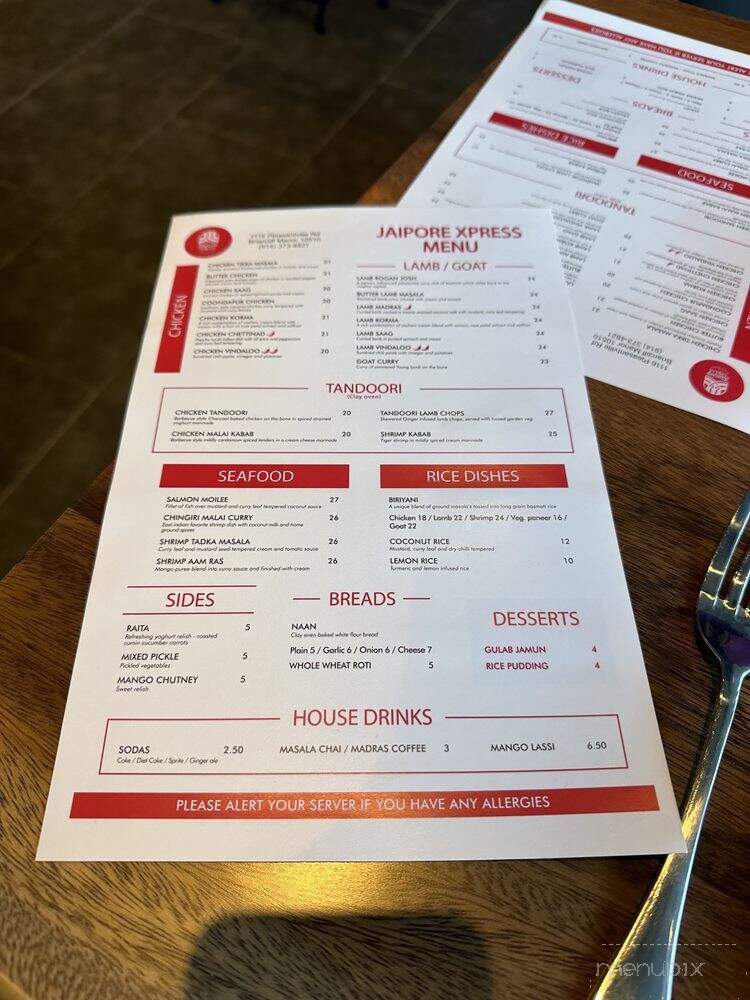 Jaipore Xpress - Briarcliff Manor, NY menu_pic
