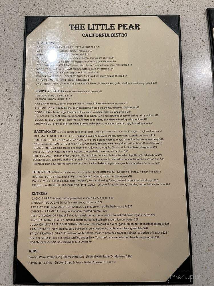The Little Pear - Walnut Creek, CA menu_pic