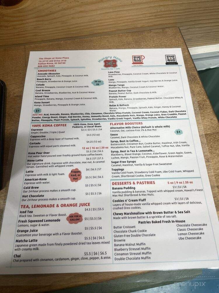 Hungry Honu - Kailua-Kona, HI menu_pic
