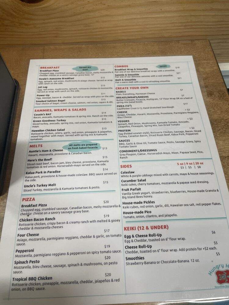 Hungry Honu - Kailua-Kona, HI menu_pic