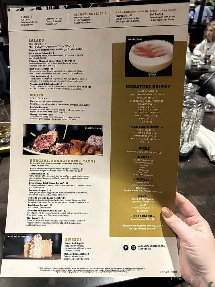 Olde Brick House - Cedar Rapids, IA menu_pic