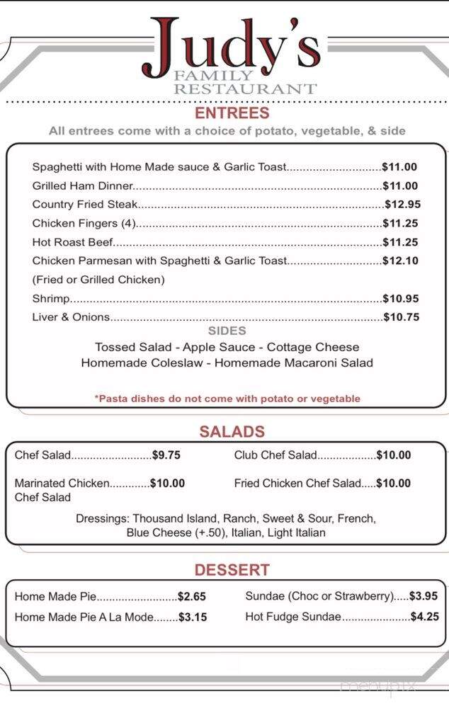Judy's Family Restaurant - Canton, OH menu_pic