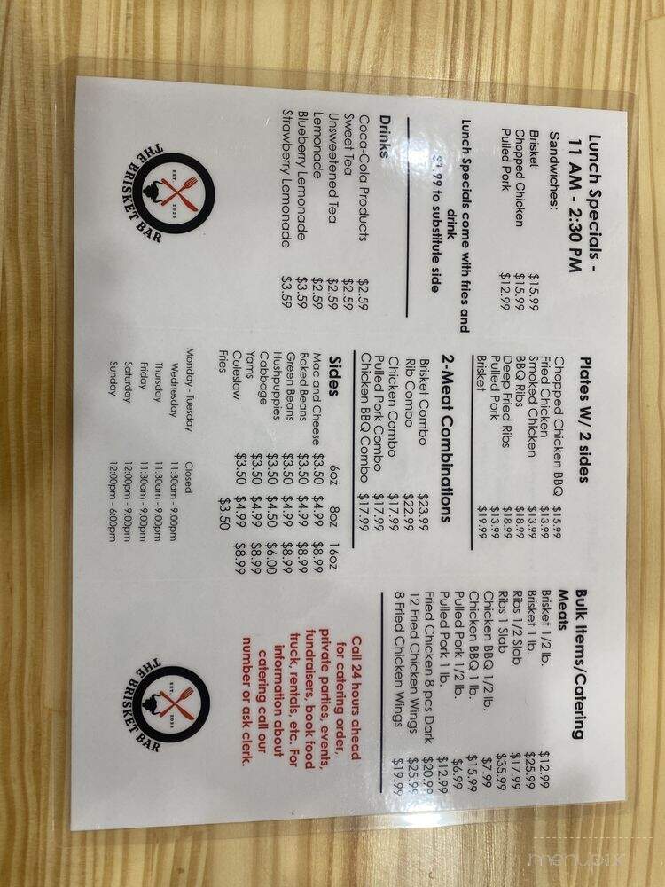 New South BBQ - Wilson, NC menu_pic