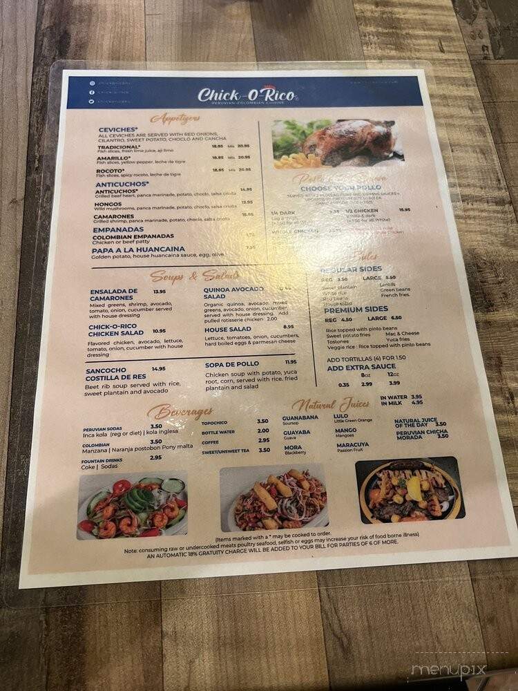 Chick-O-Rico - Charlotte, NC menu_pic