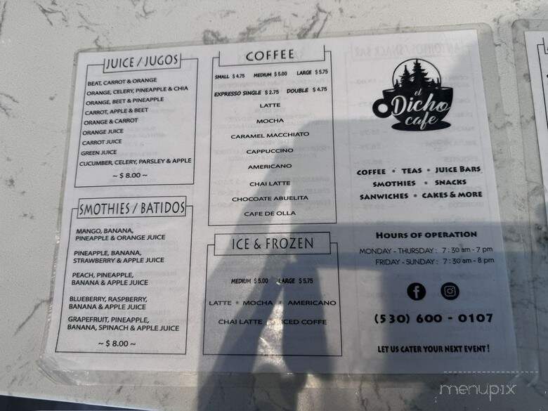 El Dicho Cafe - South Lake Tahoe, CA menu_pic