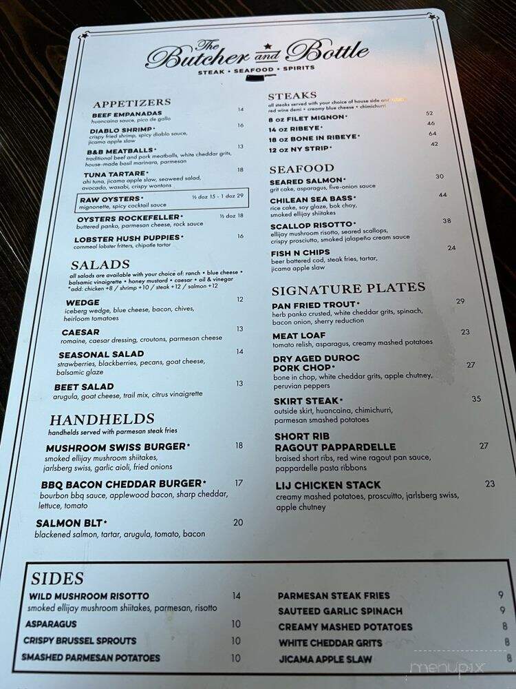 The Butcher and Bottle - Ellijay, GA menu_pic