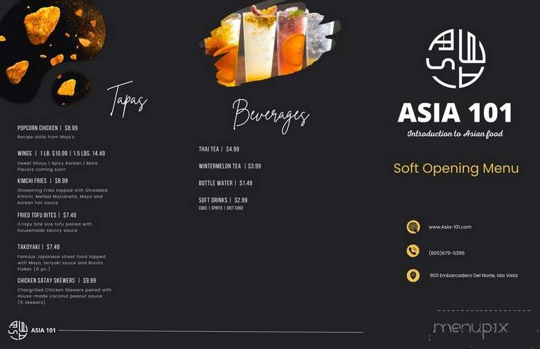 ASIA 101 - Isla Vista, CA menu_pic