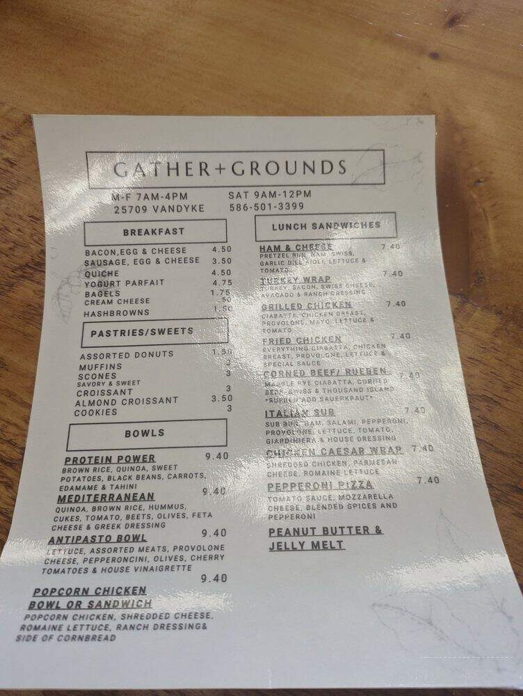 Gather + Grounds - Center Line, MI menu_pic