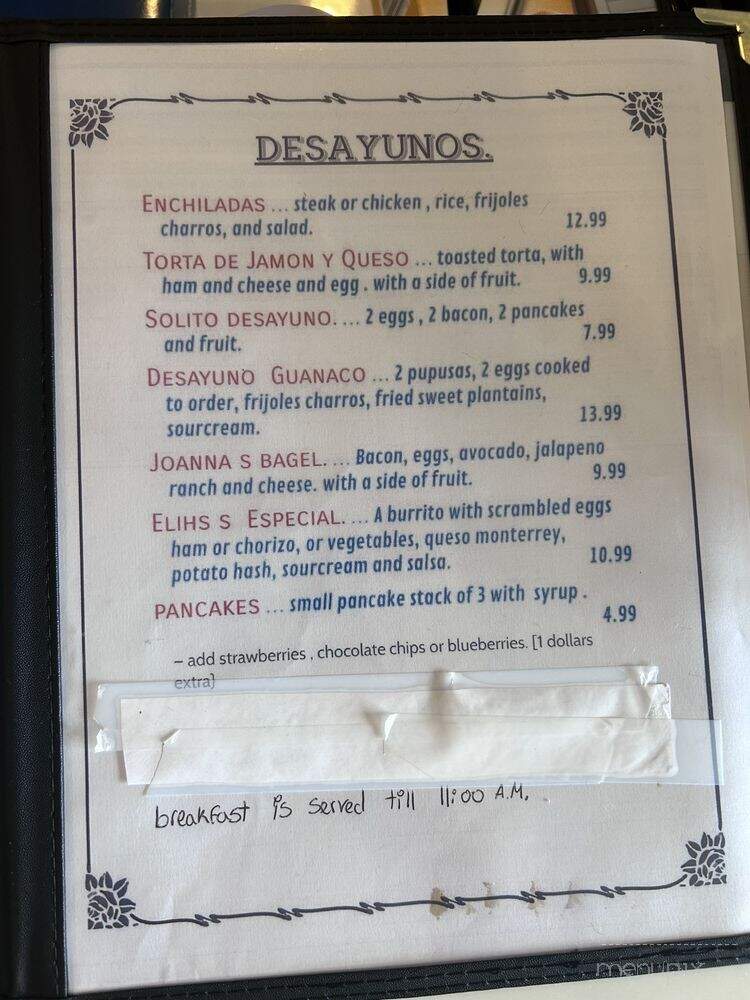 Guanaquitas 2 - Cleveland, OH menu_pic