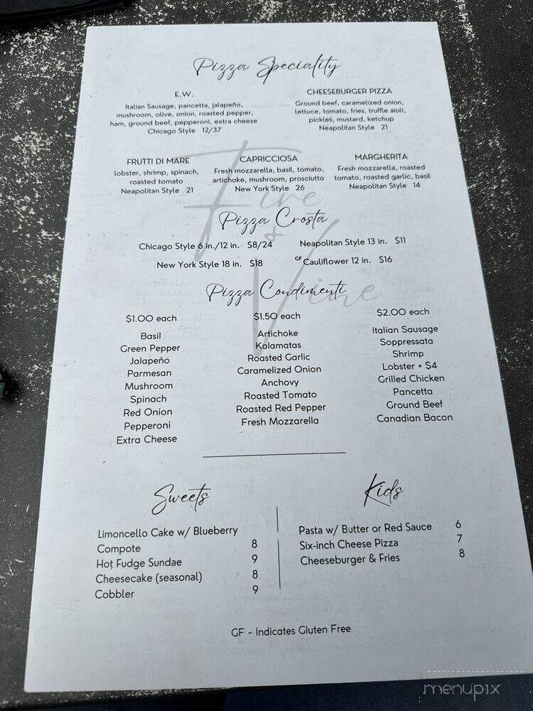 Fire & Vine - Cookeville, TN menu_pic