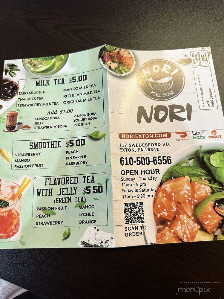 Nori Poke Bowl - Exton, PA menu_pic