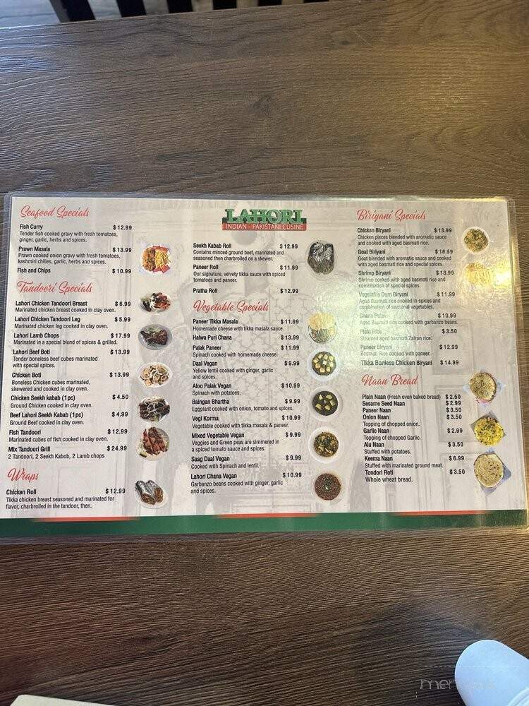 Lahori Restaurant - San Jose, CA menu_pic