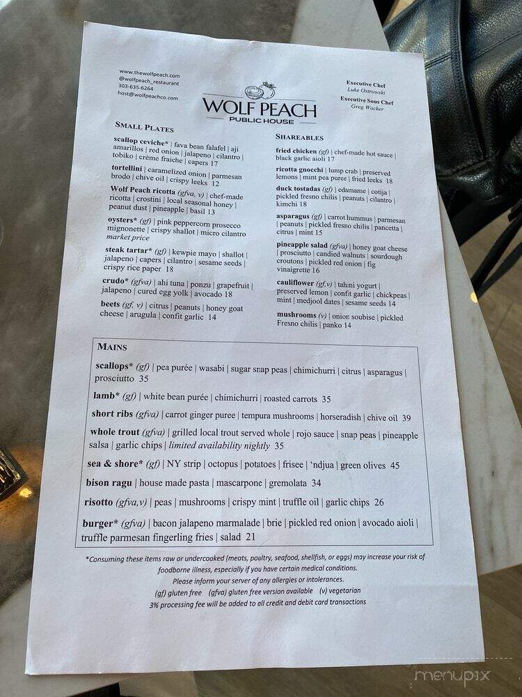 Wolf Peach Public House - Parker, CO menu_pic