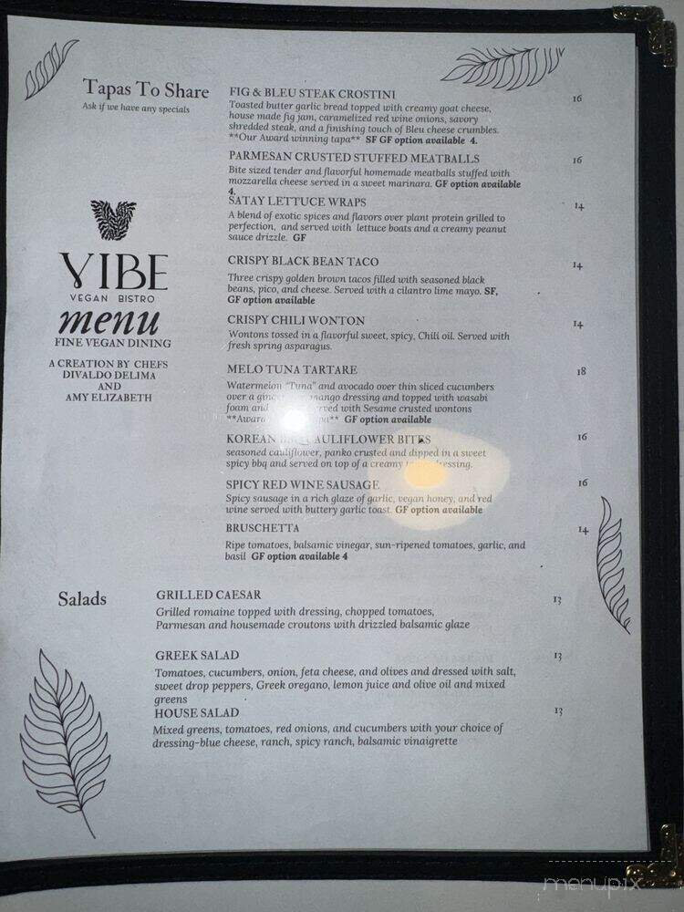 Vibe Vegan Bistro - Destin, FL menu_pic