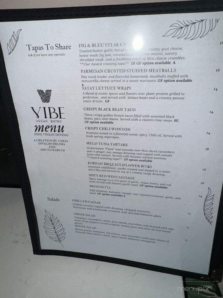 Vibe Vegan Bistro - Destin, FL menu_pic