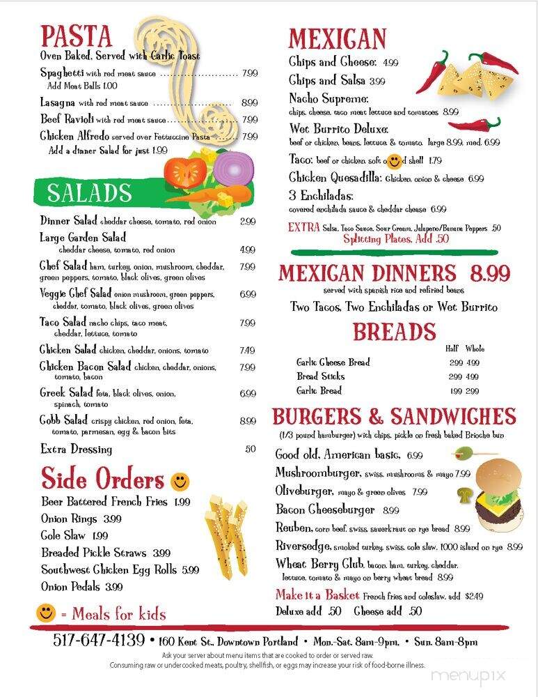 Riversedge Grill - Portland, MI menu_pic