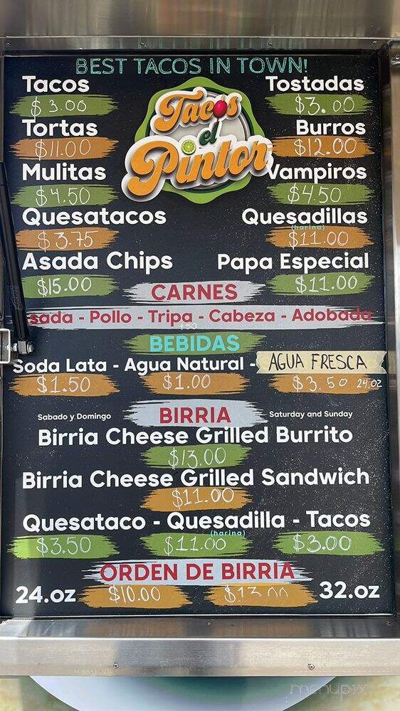 Tacos El Pintor - San Diego, CA menu_pic