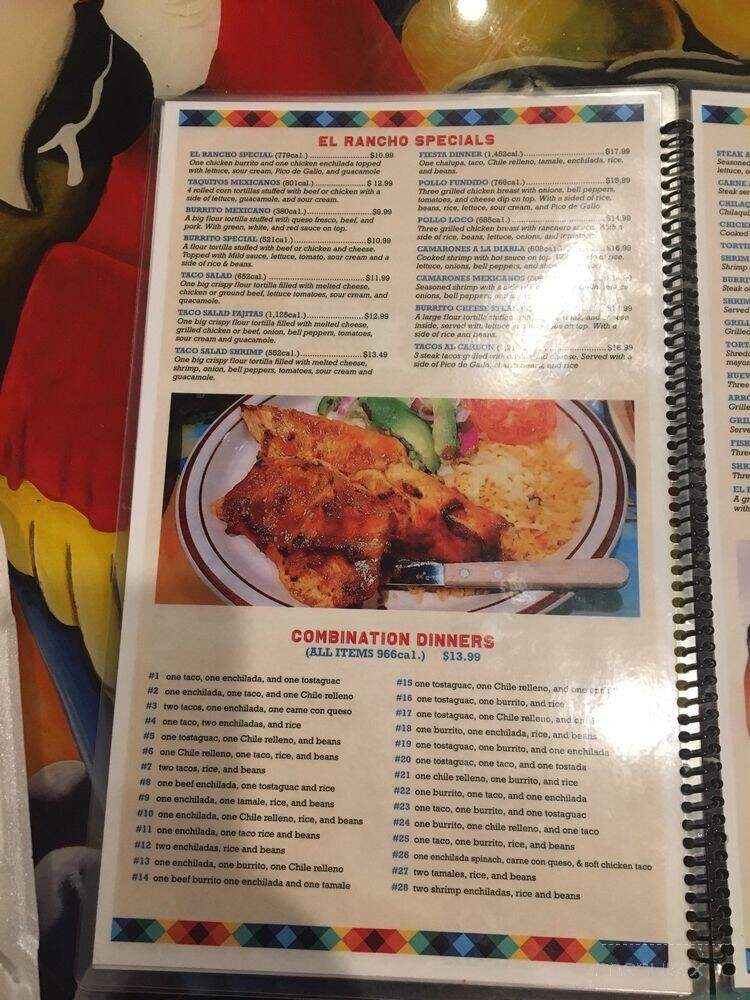 El Rancho Mexican Grill - Ponchatoula, LA menu_pic