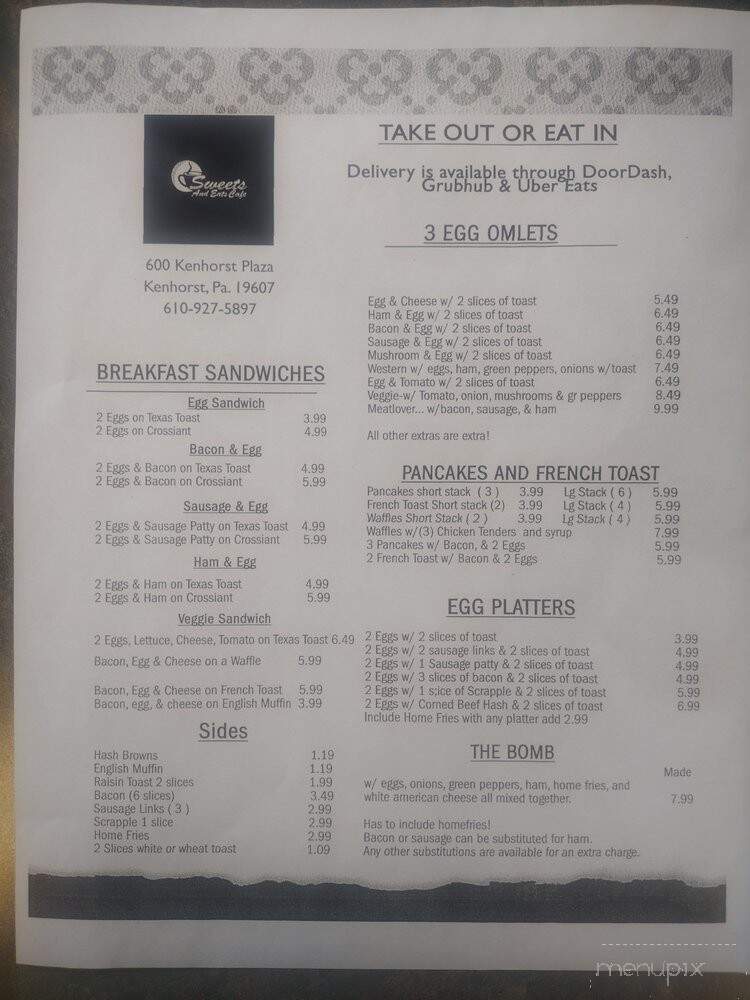 Sweets and Eats Cafe - Reading, PA menu_pic