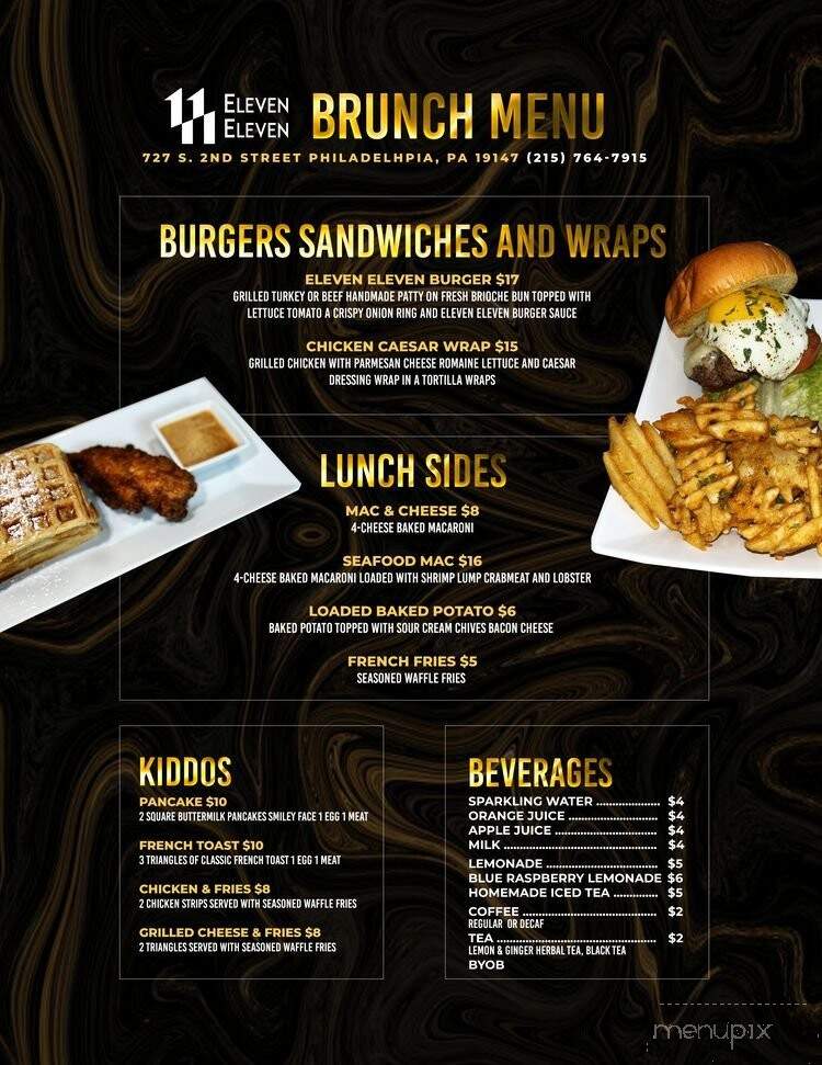 Eleven Eleven - Philadelphia, PA menu_pic