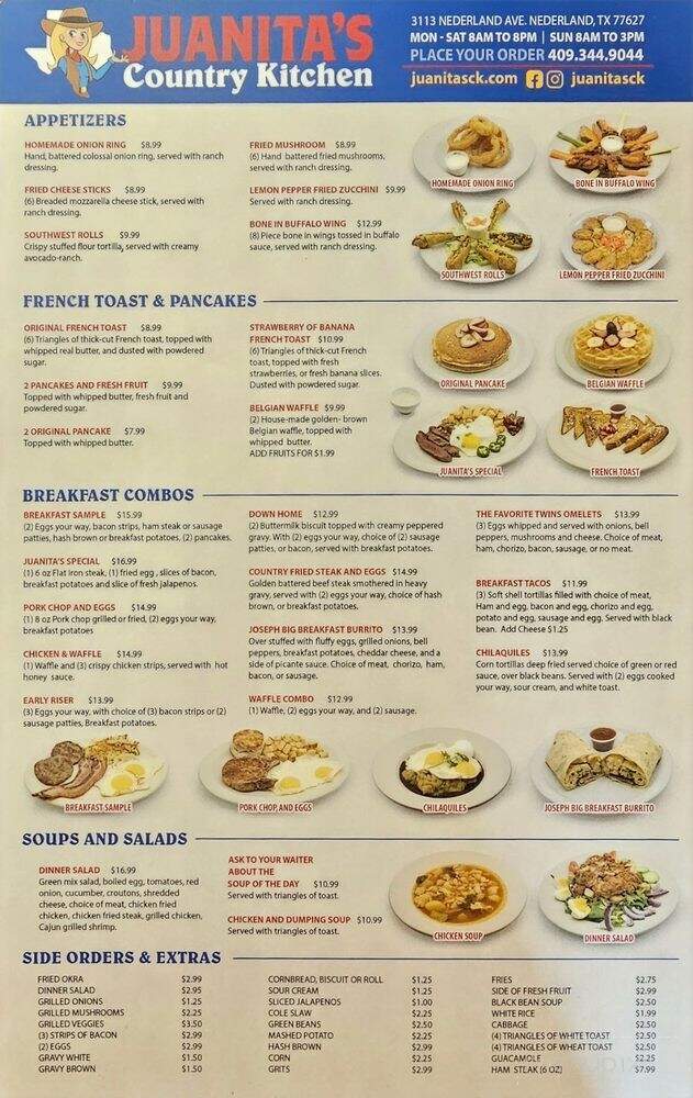 Juanita's Country Kitchen - Nederland, TX menu_pic