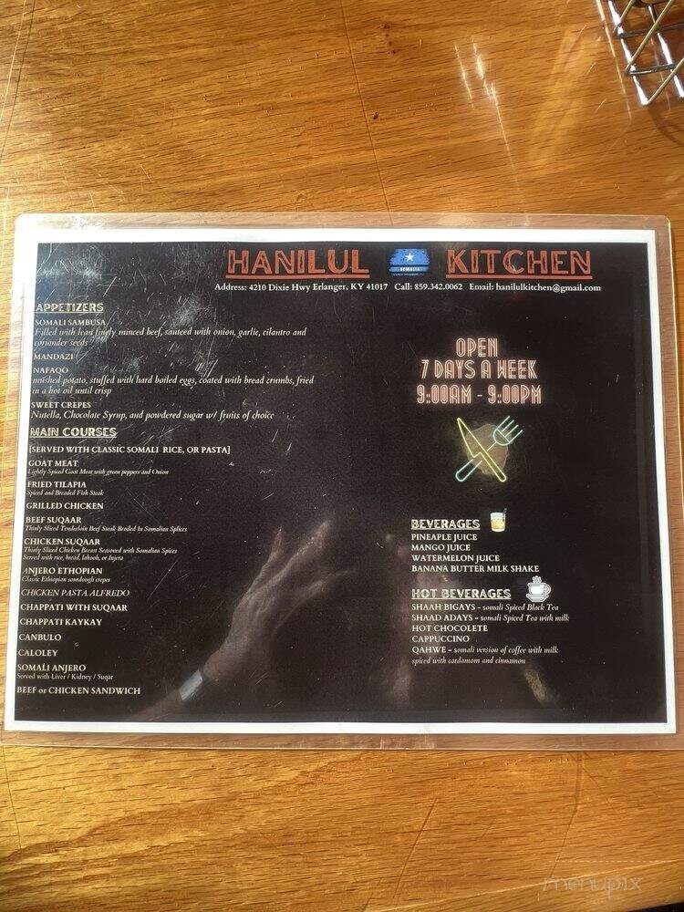 Hanilul Kitchen - Erlanger, KY menu_pic