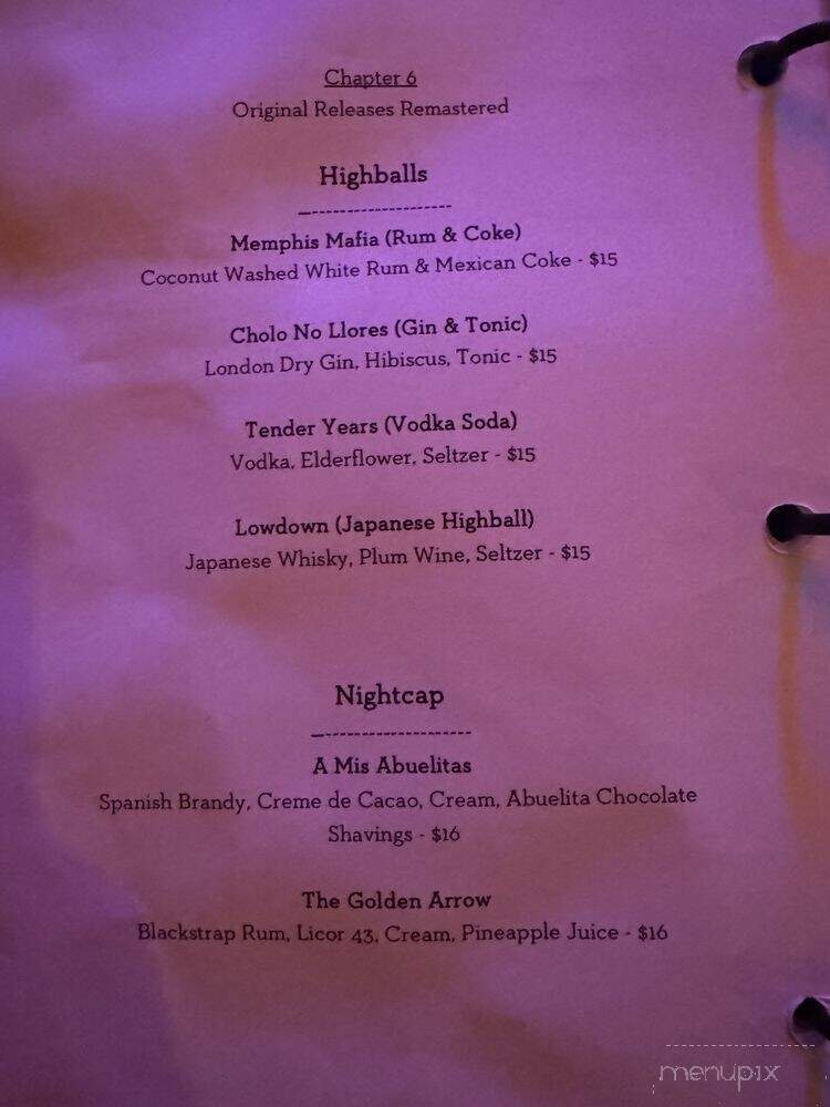 La Bamba Room - San Diego, CA menu_pic