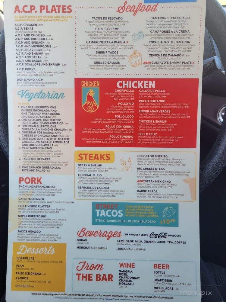 Pacifico Seafood and Grill - Burnsville, NC menu_pic