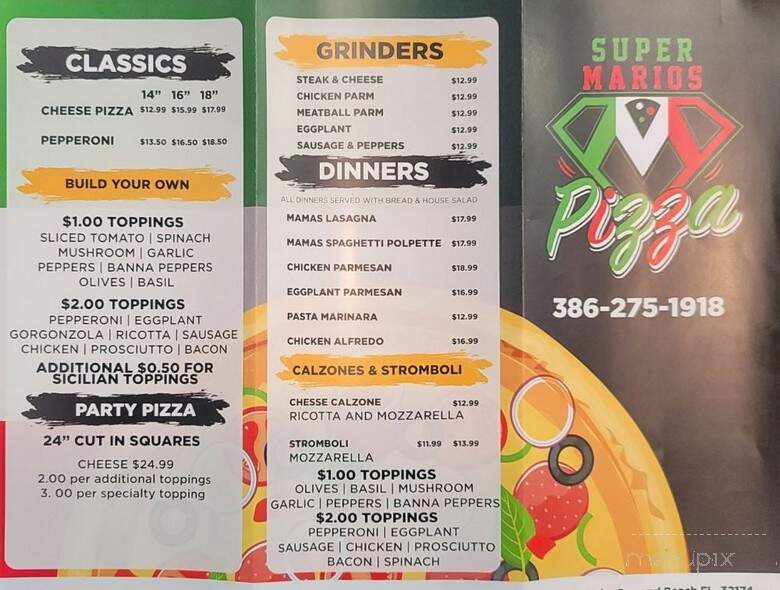 Super Mario's Pizza - Ormond Beach, FL menu_pic