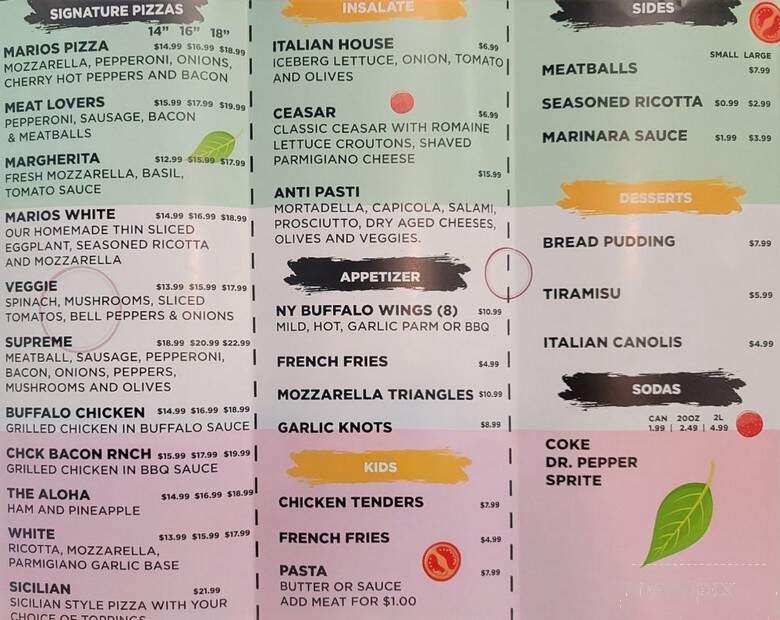 Super Mario's Pizza - Ormond Beach, FL menu_pic