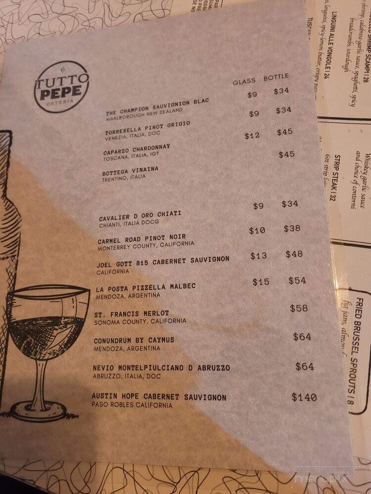 Tutto Pepe Osteria - San Antonio, TX menu_pic