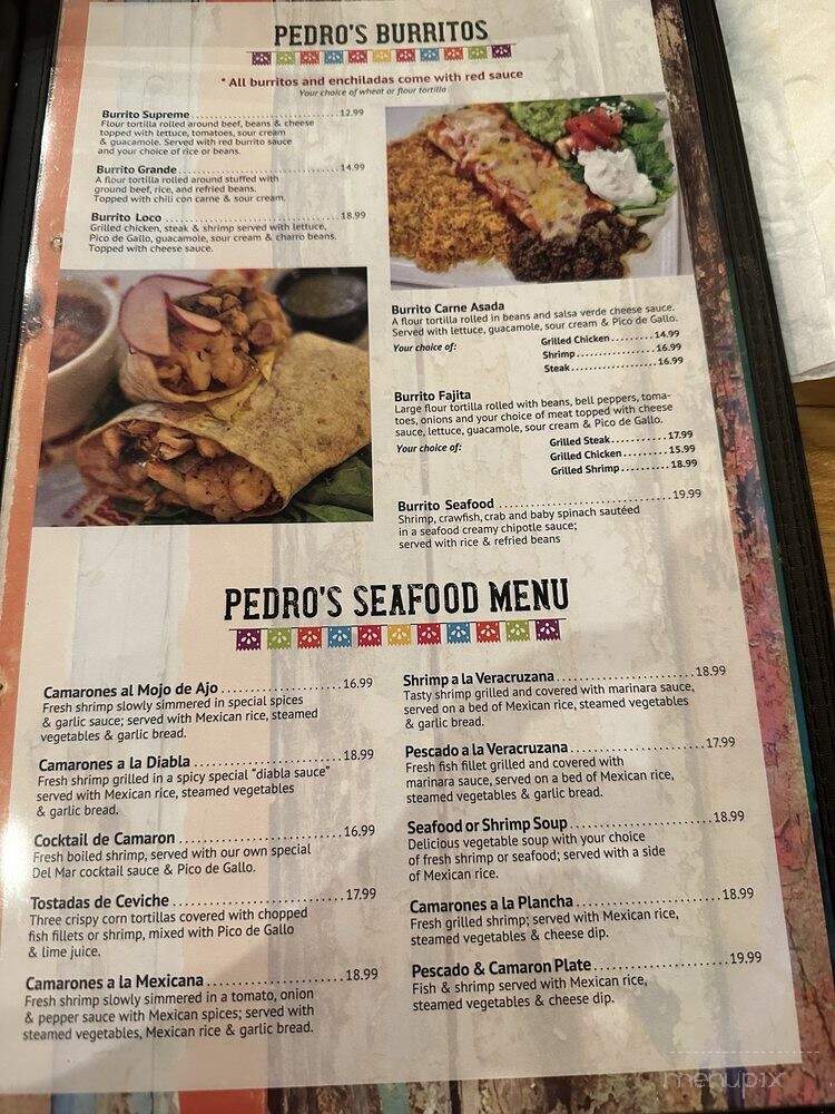 Pedro's Tequila Bar - Semmes, AL menu_pic