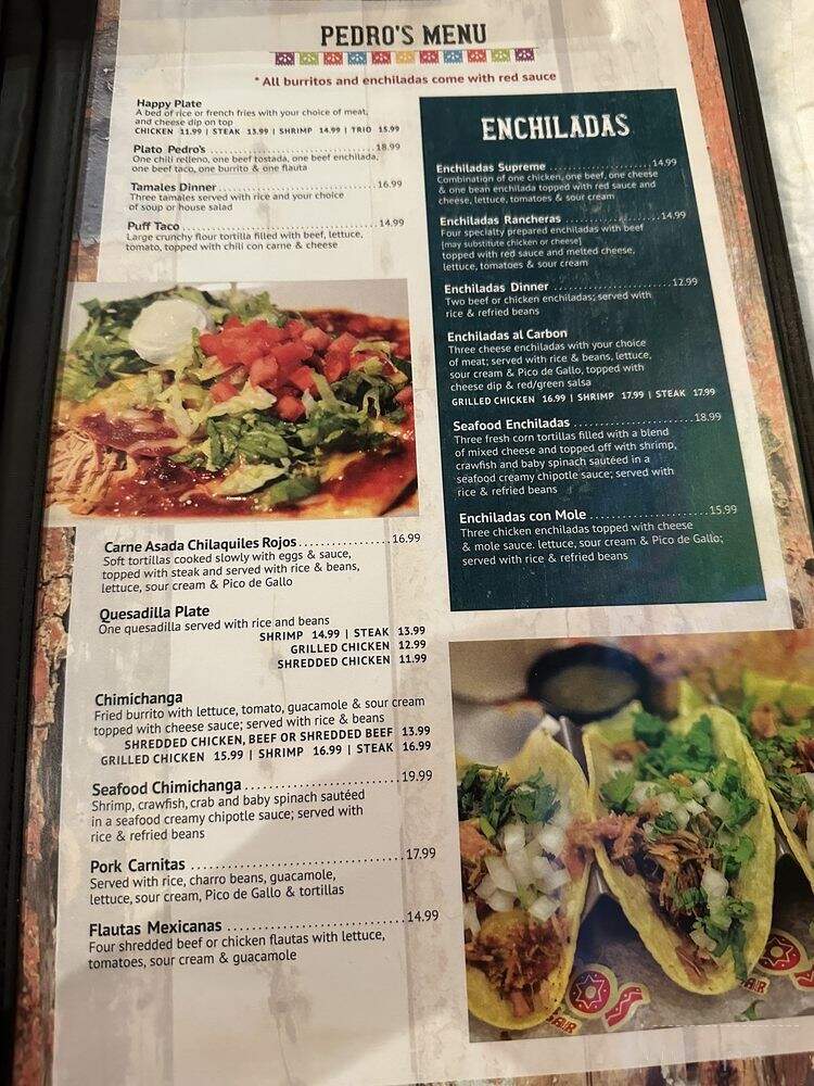Pedro's Tequila Bar - Semmes, AL menu_pic